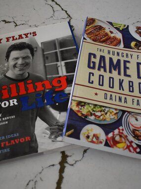 Grilling Cookbook Lot of 2 Bobby Flay Grilling for Life + Hungry Fan's Game Day